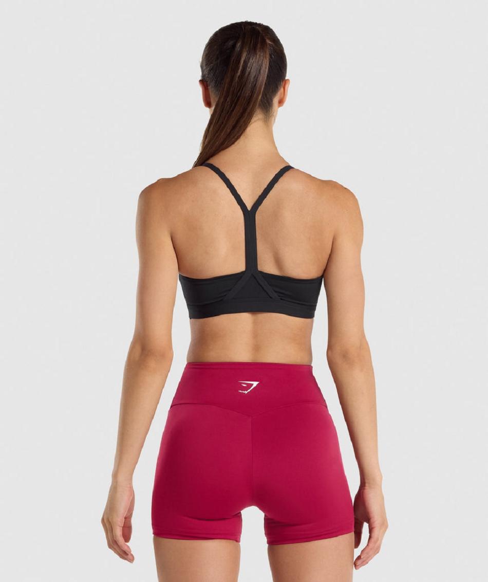 Gymshark V Neck Ženske Sportski Grudnjak Crne | HR 3327YXF